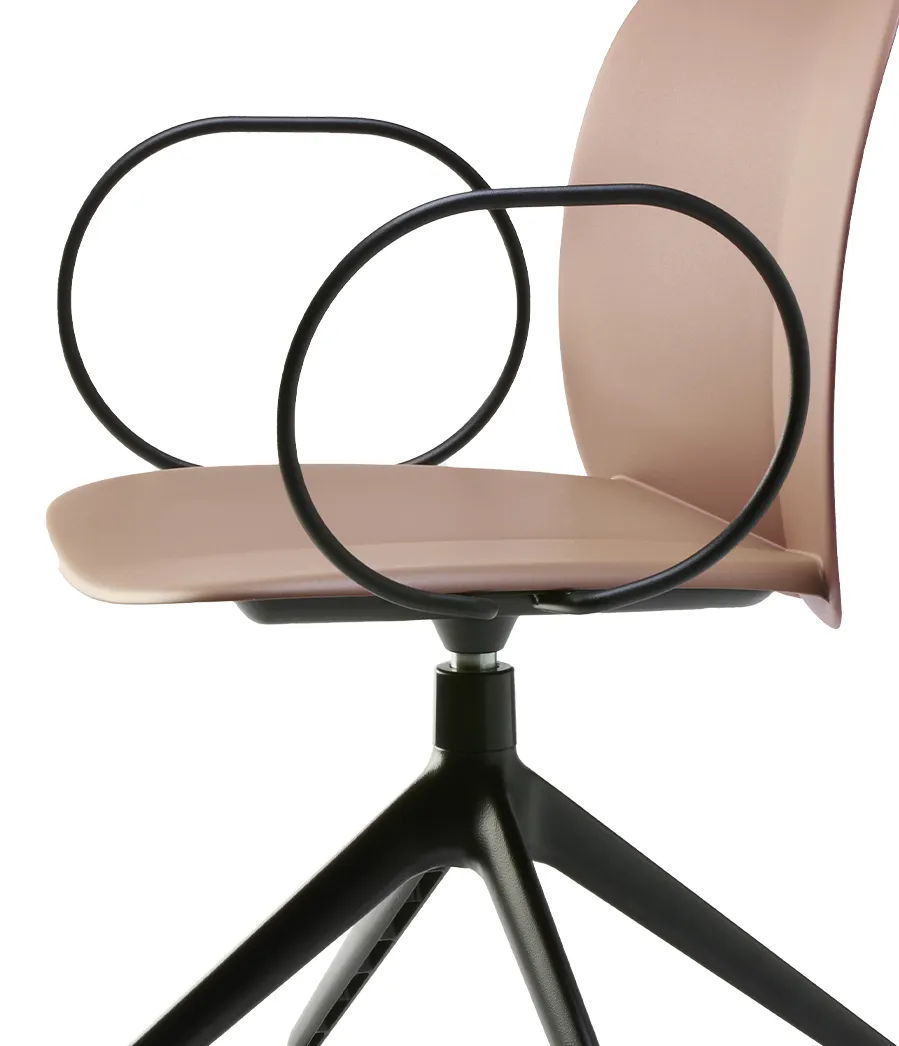 Mentha armchair revolving on trestle base